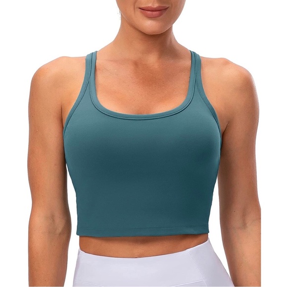 lululemon athletica Tops - Racerback Longline Crop Top with Built in Bra
